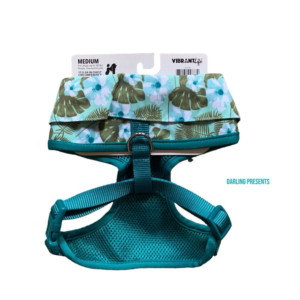 Vibrant Life Leafy Floral Dog Harness Color Multi Size M